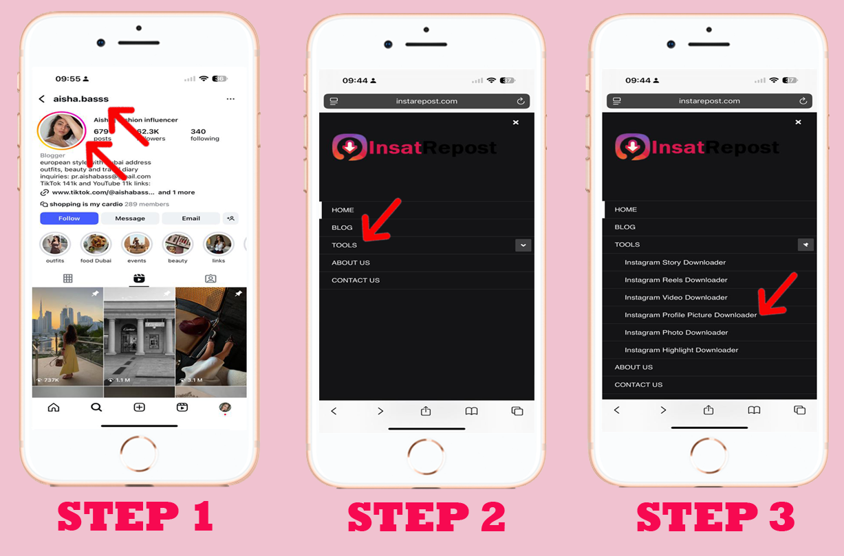 Step 1 - Copy Instagram profile link