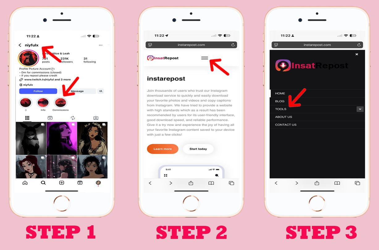 Step 1 - Copy Instagram link