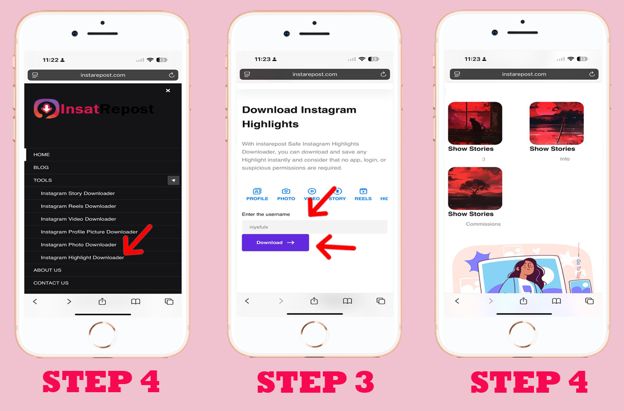 Step 2 - download highlights