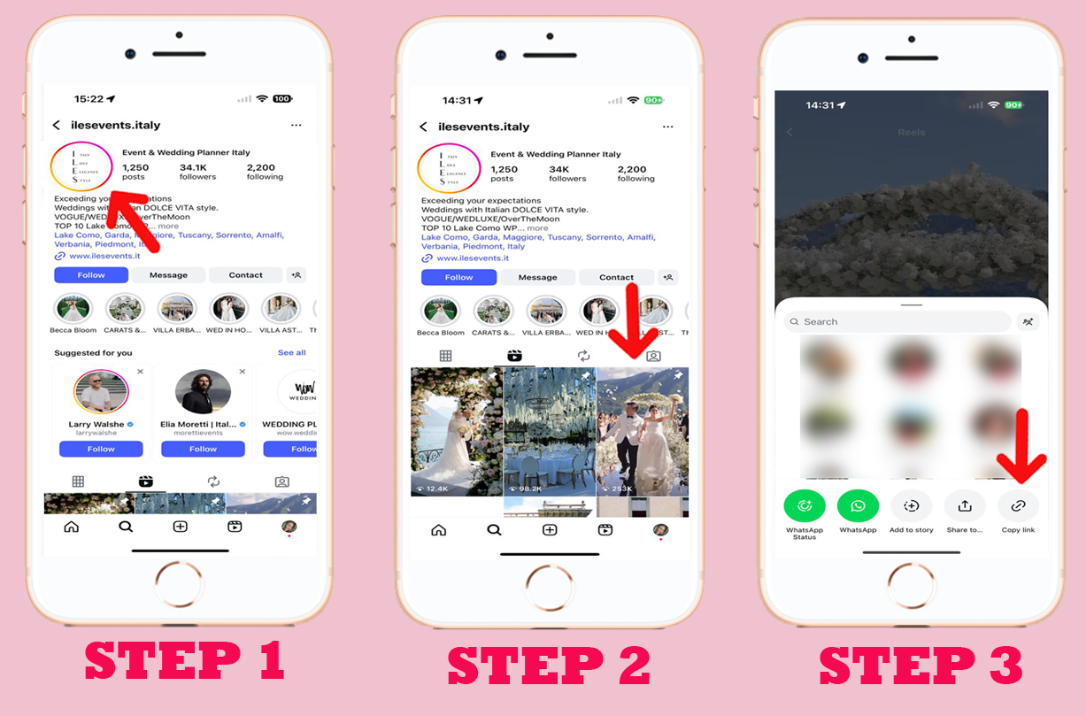 Step 1 - Copy Instagram reel link